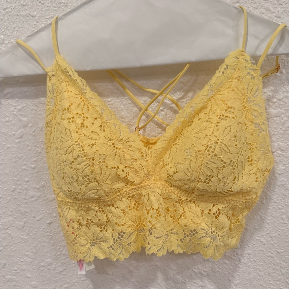 PINK Victoria's Secret Yellow Lace Bralette